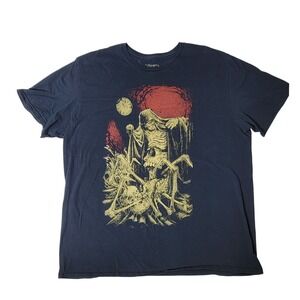 Lootwear The Masque of the Red Death Mens 2XL Navy Graphic T-Shirt Horror Poe